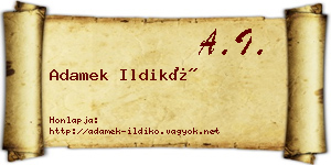 Adamek Ildikó névjegykártya